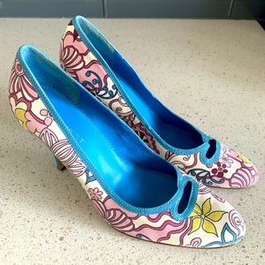 Floral spring high heels